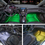 LEDGlow 4pc Multi-Color LED Interior Footwell Underdash Neon Light Kit for Cars & Trucks - 7 Solid Colors - 7 Patterns - Music Mode - Auto Illumination - Universal - Includes Cigarette Power Adapter
