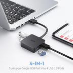 ICZI USB 3.0 Hub, 4 Ports USB Splitter Multiple Extender for Laptop, PC, MacBook, Mac mini, iMac, Surface Pro, Mobile HDD