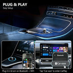 CrystalSync Elite Wireless CarPlay Adapter for Apple i-Phone i-OS 10+ and Android Auto, Mini Edition, Converts Factory Wired to Wireless, Plug and Play