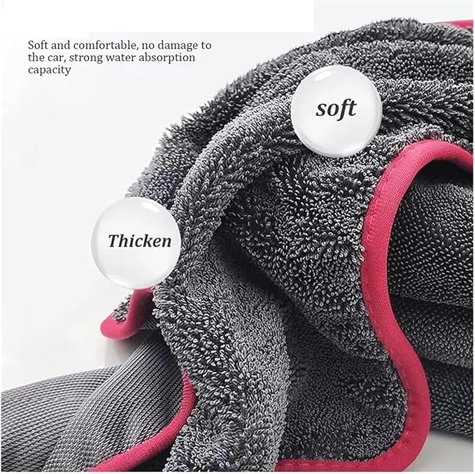 Microfiber Car Cleaning Towel - Super Absorbent Thick Drying Cloth for Detailing and Washing(Blue 40x60cm)