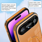 Guppy Compatible with iPhone Air Magnetic Case, with Full Camera Lens Protector [Compatible with MagSafe] Scratch Resistant Gradient Glass Back Cover Phone Case-Orange
