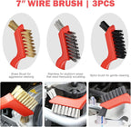 DNA Motoring Car Detailing Brush Cleaning Tools Set with Carry Bag for Auto Interior & Exterior Wheel Dashboard Vent, Red,TOOLS-00278