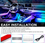 Xprite Dreamcolor USB LED Cars Interior Lights Strip Kits, w/Remote & Bluetooth APP Control, Footwell Under Dash RGB Neon Chasing Inside Lights, DIY Music Mode, Universal for Vehicle Trucks UTV ATV