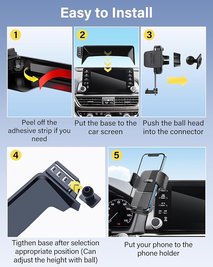 SKYLOTEC Phone Mount for Cadillac Lyriq 2023-2025 Accessories, XT4 2024 2025, CT5 2025, Optiq 2025, 33-Inch Screen Fixed Clip, Automobile Cradles Car Phone Holder, Cell Phone Base Not Block Air Vent