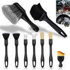 Car Detailing Brush Set, Car Wheel Brush, Tire Brush, Car Interior Dust Cleaning Kit, Ultra Soft Boars Hair Car Interior Detailing Brushes, for Cleaning Car Interior Exterior