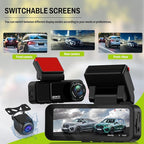 4K+2K Mirror Dash Cam 3.16 Inch Front & Rear HD Backup Camera Detection ADAS＆BSD＆LCA with Color Night Vision, IPS Touch Screen, Reserve Assist, Loop Recording, G-Sensor, Wide Angle Fit for All Cars
