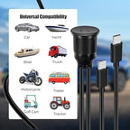 Dual Port USB C 3.0 Male to USB C 3.0 Female Extension Cable,Flush Mount Waterproof Panel Cable for Car,Truck,Boat,Motorcycle Dashboard 3.3ft