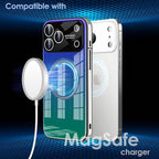 Guppy Compatible with iPhone 17 Pro Magnetic Case, with Full Camera Lens Protector [Compatible with MagSafe] Scratch Resistant Gradient Glass Back Cover Phone Case-Purple