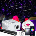 AZIMOM 10W RGBW Twinkle 450pcs Fiber Optic Starlight Lights with Meteor Shooting Star Kits Sound Activated 0.03in 9.8ft Fiber Strands Car Home Ceiling Roof Decor