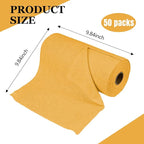 wuyaoyao 50PCS Microfiber Cleaning Cloth Roll, 10"×10" Tear Away Microfiber Towels, Reusable Washable Cloth Paper Towels, Multi-Purpose Cleaning Rags for Car Home Kitchen Garage Shop (Orange)