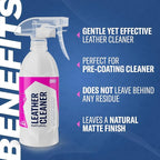 GYEON LeatherCleaner Natural – Mild pH-Balanced Leather Cleaner for Semi-Aniline & Nappa Leather – Removes Oily Residue, Discoloration & Dirt – No Residue Formula for Luxury Interior Detailing Prep
