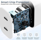 𝟐𝐏𝐚𝐜𝐤 𝟰𝟱𝗪 Dual Port iPhone 17 16 15 Fast Charger, USB C Charging Block and 10ft Type C to C Cable Cord Long for Apple iPhone 17 Pro Max/17 Air/16 Pro/15 Plus/iPad/Air/Mini,Wall Plug Cube Brick