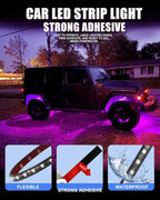 12V Led Light Strip 12.75Inch Waterproof Led Light Strips for Cars Motorcycles Golf Cart Interior & Exterior Marine Boat Pink Led Strip 12V 5050 18SMD,Pack of 4