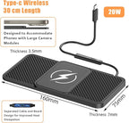 Wireless Car Phone Charger for Lincoln Corsair Nautilus Aviator Navigator, Type C/USB 20W Fast Charging Pad, Non-Slip Charging Station for Travel Home Office Desk, Lightweight,Type-C