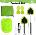 8PCS Windshield Cleaner Tool, Car Windshield Cleaner Tool with Extendable Handle 180° Rotation,Car Window Cleaner with 4 Reusable Microfiber Pads+100ml Spray Bottle+1 Detailing Brush