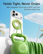 SYNCWIRE Magnetic Phone Ring Holder for MagSafe - Phone Grip Stand with 360° Rotation Finger Ring Kickstand Compatible with iPhone 17 16 15 14 13 12 Pro Max MagSafe Accessories,Kiwi Green