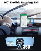2 Pack Magnetic Phone Holder for Car, [ Strong Magnet ] Magnetic Phone Holder, [ 360° Rotation ] Phone Magnet for Car, Compatible with Most Smartphones, Must be Used with Metal Pad, Black
