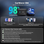 Portable AI Box CarPlay -2025 Upgrade Wireless CarPlay Adapter Compatible with YouTube, Plug & Play Smart AI Box Support DriveChat, Dual Bluetooth, Dual Wi-Fi, Max 128GB TF Card