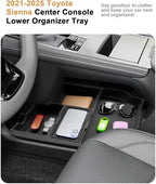 2026 Sienna Center Console Organizer - For 2021-2025 2026 Toyota Sienna Lower Console Silicone Organizer Tray With Two Cup Holders - 2021-2026 Sienna(LE/XLE/XSE/Limited/Woodland/Platinum) Accessories