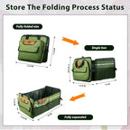 SugarFox Trunk Organizer, Heavy-Duty Storage for Car & SUV, Foldable Waterproof Car Organizer with Cooler, Collapsible Multi-Compartment Storage, 95L-M003 (Standard Green, Standard)