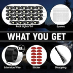 YONEDA 24 Pods White Rock Lights 6000K 9LED Ultra Bright LED Underglow Lights IP68 Waterproof for Trucks SUV UTV ATV RZR Car Boats Pickup Motorcycle with 39.37ft Extension Wire