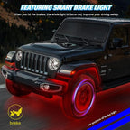 6 Pods RGB+IC LED Rock Lights for UTV ATV Golf Cart Truck SXS SUV RZR, Music Sync Smart Dream Color Chasing Underglow LED Lights for Cars with APP/RF Control, Waterproof Vehicle Underbody Light 12V