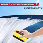 Automotive Oil Film Cleaning Brush with Reusable Foam Sprayer, Upgraded Antifog Glass Cleaning Board, Glass Oil Film Remover for Car Windows & Windshields, Versatile Car Glass Cleaner Brush (Yellow)