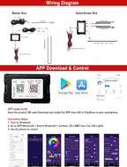Wireless APP Control Car-Ambient-Lighting-Kit,256 RGB Colors DIY Modes Acrylic Interior Car LED Strip Light