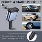 Retractable car Charger USB C, 4 in 1 Fast Car Phone Charger 120W, USBC and Lightening Car Adapter, iPhone 16 pro car Charger, Compatible with iPhone 16/15/14/13/12/11- Pro Max, Galaxy, Pixel