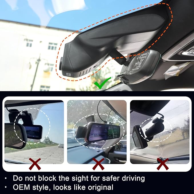 Mangoal Front 4K & Rear 1080P Dash Cam Custom fit for GMC Yukon, Yukon XL 2023-2026(Model A), SLE SLT AT4 Denali Denali Ultimate, Integrated OEM Look, UHD 2160P Video, GPS, 128GB Card