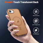 SUPFINE Magnetic for iPhone 17e Case/iPhone 16e Case (Compatible with MagSafe)(Military Grade Drop Protection) Slim Translucent Matte Shockproof with Anti-Fingerprint Phone Case,Brown