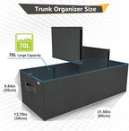 MIU COLOR Trunk Organizer for SUV, Car Organizer, Collapsible Trunk Organizer for Car, Non-Slip Bottom, Storage Organizer for Sedans, Van, Jeep, Grocery, Large 3 Compartments, Black 32"×13"×10.6"