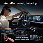 2026 upgraded wireless CarPlay adapter fast automatic connection stable connection mini plug-and-play adapter is suitable for iPhone and Android Auto compatible car with USB/USB-C (Silvery)