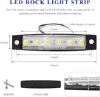 Sun Walker 8 PCS LED Rock Strip Lights, 3.77 Inch Waterproof 6 LED Car Side Marker Clearance Lamps, Wheel Fender Well Lighting Kits Exterior Underglows for Car Truck Trailer (White)
