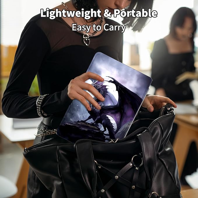 Case for 7" Kindle Paperwhite 12th Generation 2024 & Kindle Colorsoft Signature Edition 2024,360 Degree Rotating Swivel Leather Stand Folio Cover with Auto Wake/Sleep,Cool Purple Dragon