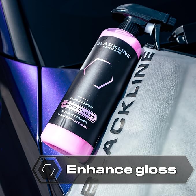 Blackline Car Care - Speed Gloss Quick Detailer Spray & Car Shine - Versatile, Fast Cleaning for a Streak-Free, Quick Detail and Glossy Finish on All Vehicle Surfaces (64 Fl Oz)