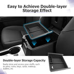LUWU Center Console Organizer Tray Compatible with 2020-2025 2026 Kia Telluride/2010-2021 2022 2023 2024 Toyota 4Runner Accessories Armrest Console Organizer Armrest Organizer Insert Tray Black