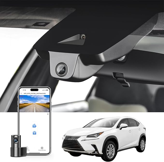 Mangoal Front 4K & Rear 1080p Dash Cam Custom for Lexus NX 2018 2019 2020 2021(Model B), 350 300 Sport 250 F Premium,OEM Look, UHD 2160P Video,Parking Mode, WiFi & App,Loop Recording 128GB Card