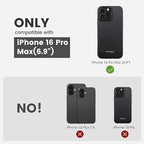 pitaka Case for iPhone 16 Pro Max, 6.9" - MagSafe Compatible, Shockproof, 600D Aramid Fiber & TPU Combined [Military Grade Protective Case - Black/Grey (Twill)]
