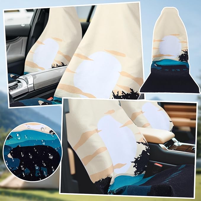 Hahafelt 2 Pack Car Seat Towel Covers Athletic Running Towel Performance Microfiber Post Workout Sweat Washable Cover Non Slip for Seat Outdoor Sport (Shenandoah)