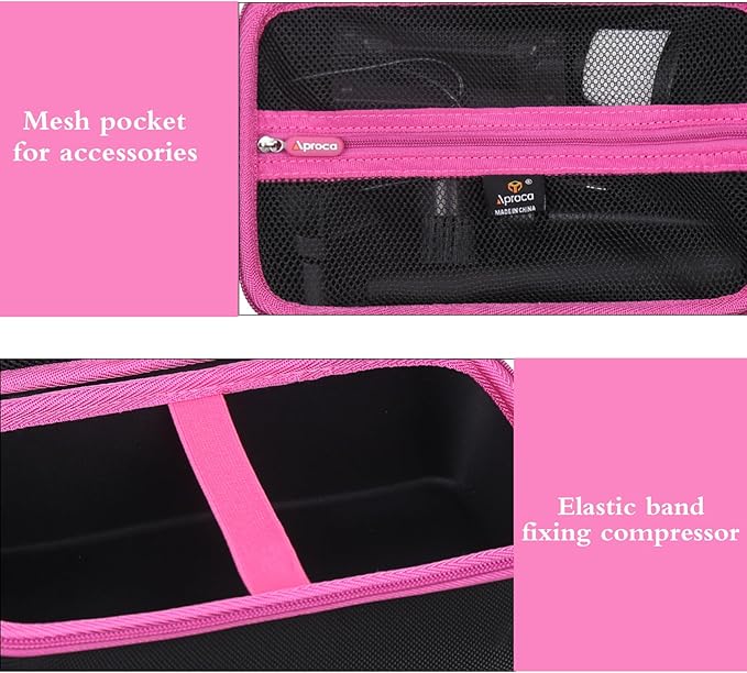 Aproca Storage Case Compatible with EYYA Handheld Cordless Car Vacuum Cleaner, Portable Hard Bag for Accessories - Black with Red (Case Only)
