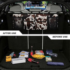 Car Trunk Organizer Brown Cow Spots Hanging Cargo Storage Bag Sturdy Trunk Storage Bag for SUV,Truck,Van