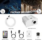 Fiber Optic Lights Kit, 10W Star Ceiling Sky Lights RGBW Twinkle & Music Effect for Home & Car Star Headliner Light with Bluetooth APP + RF Remote Control - Optical Fiber Cable 300pcs*0.03in*9.8ft
