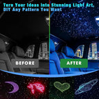 Small Size 16W RGBW APP Fiber Optic Lights, Music Activated 150pcs*0.03in(6.5ft/2m) Optical Fiber Star Ceiling Light Kit for Car Headliner Star/Home
