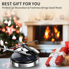 Car Air Freshener, Helicopter Solar Energy Rotating Aromatherapy Al Alloy Diffuser,Long-Lasting Fragrance, Interior Decoration Accessories Diffuser for Car and Home（Silver）
