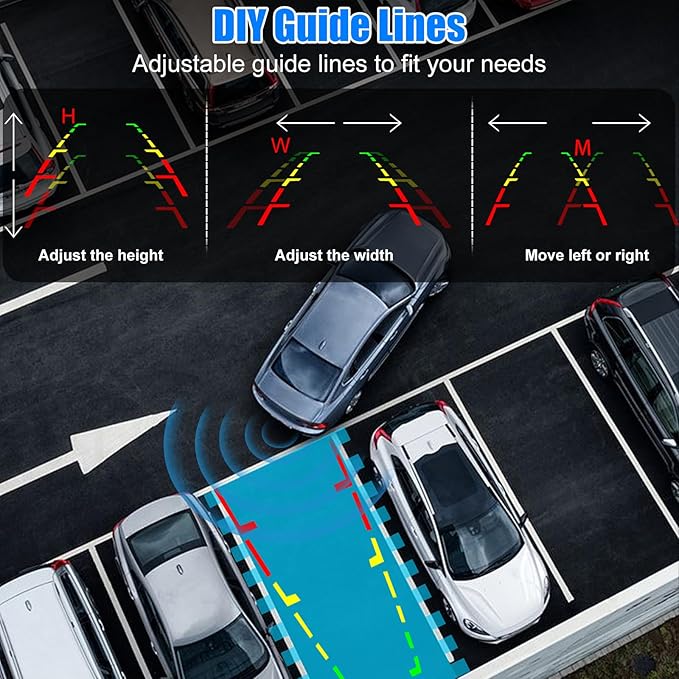 B-Qtech Wireless Backup Camera System Rear View Camera Monitor Kit HD 1080P Reverse Cameras for Truck Car Pickup RV Camper Waterproof Night Vision