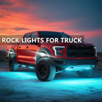 8 Pods RGBW LED Rock Lights for Jeeps Truck Off Road ATV UTV Golf Cart RZR SXS, Waterproof Multicolor Neon Underglow Kit with APP/RF Remote Control&Brake Red Function,12V Pure White Underbody Lights