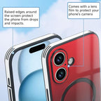 Guppy Compatible with iPhone 17 Magnetic Case, with Full Camera Lens Protector [Compatible with MagSafe] Scratch Resistant Gradient Glass Back Cover Phone Case-Red