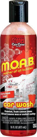 Stoner Car Care 91602 16-Ounce Mother Of All Bubbles M.O.A.B. High Foaming Car Wash For Foam Cannons, Foam Guns, or Bucket Washes, Safe on Car Wax and Sealant Coatings, Cherry Bomb Scent, Pack of 1