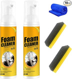 CROOT 2PCS Multipurpose Foam Cleaner, Foam Cleaner All Purpose for Car, Kitchen, Bathroom, Interior and House Lemon Flavor(100ml*2)